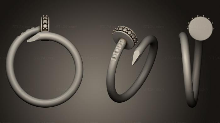Ювелирные перстни и кольца (Кольцо гвоздя, JVLRP_0089) 3D модель для ЧПУ станка